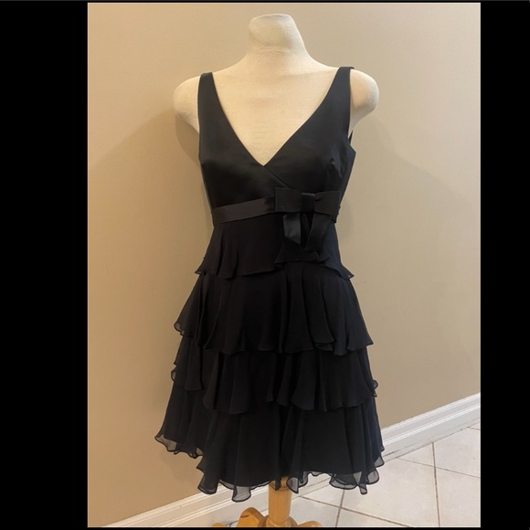 TIBI silk ruffle dress in black - Picture 5 of 10